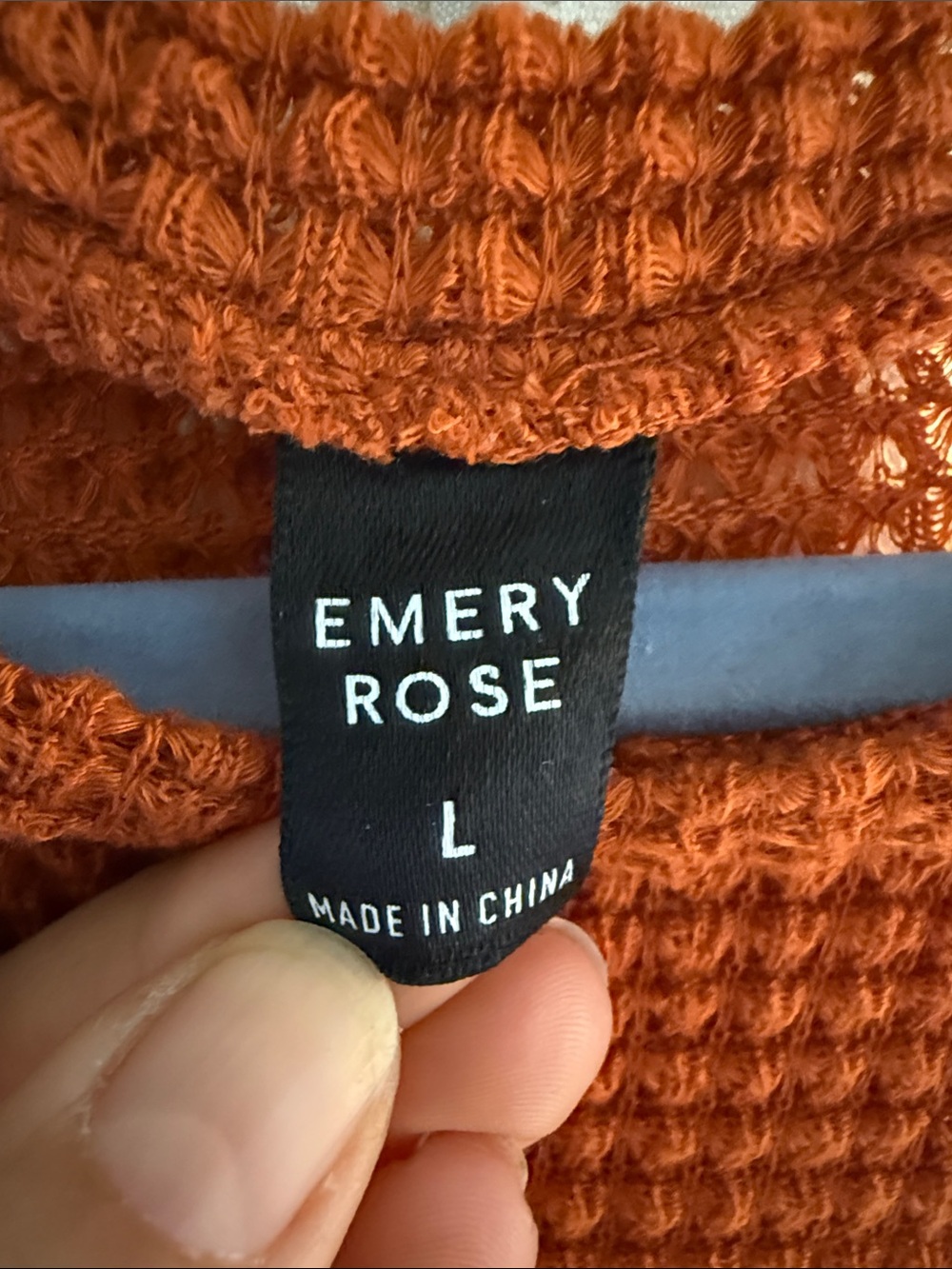 Women's Open-Knit Short Sleeve Top - Rust - Picture 2 of 2